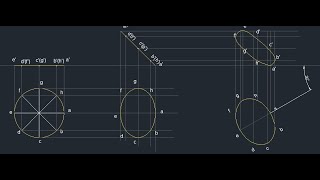 Projection of planes  Engineering Graphics Problem 2 using AutoCAD Circular Plane [upl. by Frohman]