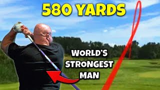 World’s Strongest Man Attends Long Drive Tournament [upl. by Rezal]