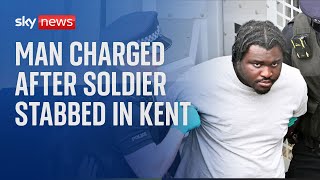 Man charged after army officer stabbed near barracks in Kent [upl. by Nnayhs]