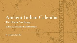 Ancient Indian Calendar  The Hindu Panchanga [upl. by Ellynad]