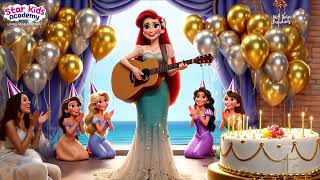 Happy Birthday song  Rapunzels Magical Birthday  Party Song  cartoon princess celebrate [upl. by Nylicaj]