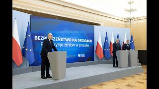 Konferencja prasowa Bezpieczeństwo na drogach Propozycje zmian w prawie [upl. by Siravrat]