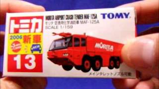 TOMICA No13 MORITA AIRPORT CRASH TENDER MAF125A [upl. by Sly]