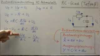 Zustandsraumdarstellung ► Gleichungen aufstellen ►RCGlied Tiefpass [upl. by Girard]