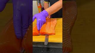 Unbelievable Precision Watch This Sushi Master Remove Salmon Skin 🐟✨ SushiArt ChefSkills Foodie [upl. by Vig463]