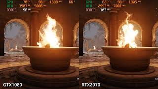 GTX1080 VS RTX2070 For Honor 2160X1440 QHD [upl. by Elleinod]