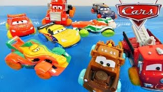 Disney CARS 2 Hydro Wheels Rip Clutchgoneski Water Racers Red Fire Truck Mack and Lightning McQueen [upl. by Lazarus]