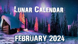 Lunar Calendar for February 2024 moon phases haircut [upl. by Erastes]