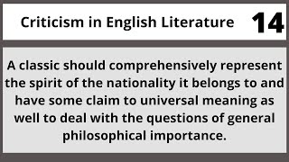 CLASSICAL CRITICISMCriticism in English Literature Eng454 Lecture 14 [upl. by Everick]