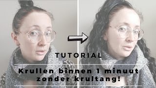 TUTORIAL KRULLEN IN 1 MINUUT ZONDER KRULTANG  BEAUTY BY VOSJE [upl. by Adamina]