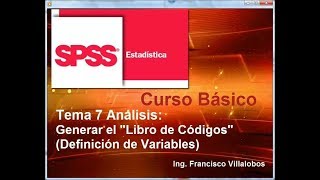 Curso SPSS básico Tema 7 Análisis Crear el Libro de Códigos [upl. by Annaert]