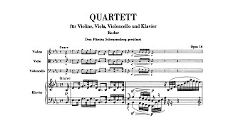 Beethoven Piano Quartet in Eflat major Op 16 with Score [upl. by Huckaby]