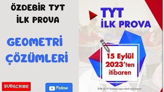 ÖZDEBİR YAYINLARI  TYT İLK PROVA DENEMESİ  GEOMETRİ ÇÖZÜMLERİ [upl. by Delwin]