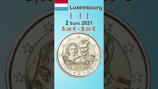 2 Euro 2021 Luxembourg Hochzeitstag 2euro coins [upl. by Nessim]