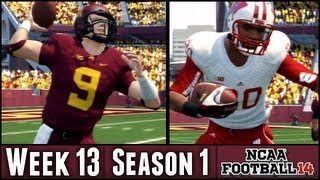 NCAA Football 14 Dynasty  Battle for Paul Bunyans Axe  Week 13 vs Wisconsin Season 1 [upl. by Ojillek]