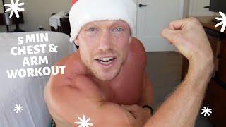 5 MIN CHEST ARM AND CHEST WORKOUT NO EQUIPMENT NEEDED [upl. by Kcirdlek]