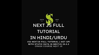 Next Js Full Tutorial in HindiUrdu 32  GET API with Static Data NextJs 1503 [upl. by Enelra]