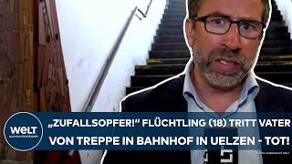 UELZEN quotReines Zufallsopferquot Flüchtling 18 tritt in Bahnhof Familienvater von Treppe  tot [upl. by Outhe]