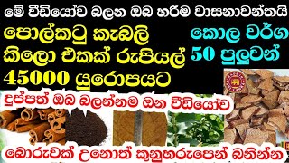 පොල්කටු කැබලි කිලො එකක් රුපියල් 45000 යුරොපයට බොරුවක් උනොත් කුනුහරුපෙන් බනින්න [upl. by Aig200]