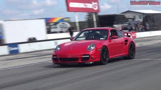 750whp 997 Porsche Turbo Going 160mph Roll Racing [upl. by Torp569]