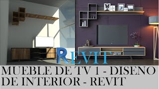 MUEBLE DE TV 2  DISEÑO DE INTERIOR  REVIT [upl. by Bowyer]