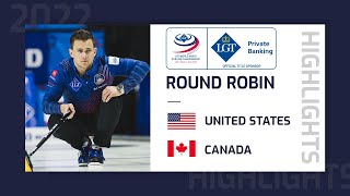 United States v Canada  Highlights  LGT World Mens Curling Championship 2022 [upl. by Naved]