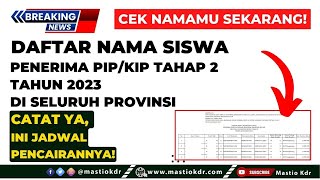 Daftar Nama Siswa Penerima PIPKIP Tahap 2 Tahun 2023 Ini Nominal amp Jadwal Pencairannya [upl. by Treborsemaj774]