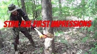 Stihl Universal Woodcutter Forestry Axe First Impressions [upl. by Knorring]