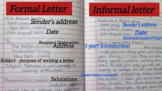 How to write formal letter or Informal letter in English  letter writing in English English [upl. by Enelrak]