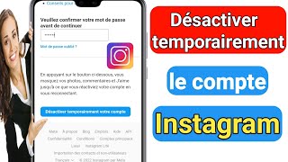 Comment désactiver temporairement un compte Instagram [upl. by Hiroshi]