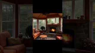 Cozy 3 Season Room Ambience  Relaxing Fireplace with Muted Nature Sounds ambience naturesounds [upl. by Samuela]