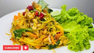 Mango Salad Recipe  Spicy Green Mango Salad with Smoked Fish  Dried fish [upl. by Dyna]