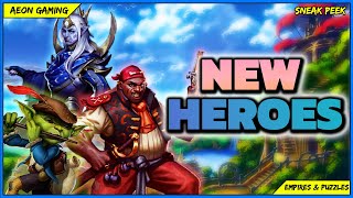 New Heroes amp Costumes in Beta V61 Part 2  Empires amp Puzzles Sneak Peek [upl. by Nel]