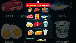 Top 12 Vitamin B12 Rich Foods for Energy and Health  Sources of Vitamin B12 nutrition shorts [upl. by Aelam]