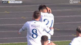 Edon Zhegrova Goal Lithuania vs Kosovo 01 Goals and Extended Highlights [upl. by Inalem]