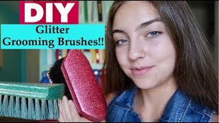 DIY GLITTER GROOMING BRUSHES [upl. by Yendic]