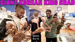 Korean Englishman  British Rappers try GIANT Korean King Crab Reaction [upl. by Araj398]