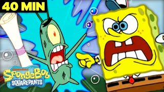 Every Plankton Fail Ever  40 Minute Compilation  SpongeBob [upl. by Donni]