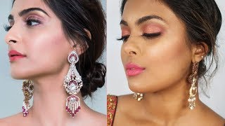 Sonam Kapoor  Cannes 2017 Makeup  Eid Makeup Indian Wedding Guest Makeup Prom Makeup Tutorial [upl. by Rashida]