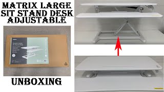 Adjustable Matrix Large Sit Stand Desk Unboxing and Review  J Burrows JBGASSITWE 8 Years Warranty [upl. by Perice]