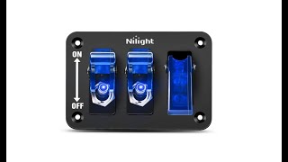 Nilight 3Gang Toggle Switch Panel with LED Indicator and Flip Cover 12V Rocker Switch Panel [upl. by Mohorva]