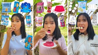 Random Eat Three Colors  Sky Blue 🩵 Foods Pink 🩷 Foods White ⚪️ Foods  Colors Eat ASMR MUKBANG [upl. by Ebenezer]