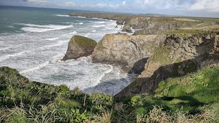 The National Trust Bedruthan Steps in Cornwall on a Novembers day [upl. by Alben]