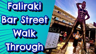 Faliraki  Bar Street  Walk Through [upl. by Reivaj]