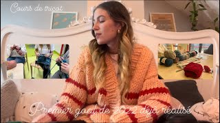 VLOG  PREMIER COURS DE TRICOT je réalise déjà une de mes résolutions [upl. by Wenger]