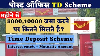 Post Office Time Deposit Scheme 2024 Interest rate maturity amount with td calculator All Details [upl. by Derdlim801]