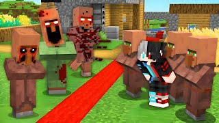 SCARY Villagers SPLIT The Village in Half in Minecraft [upl. by Ailat538]