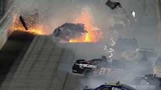 Myatt Snider HUGE CRASHFLIP INTO CATCHFENCE  2022 NASCAR DAYTONA [upl. by Fasta953]