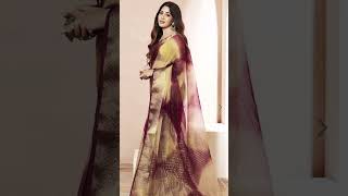 Zari banarasi organza saree price 942 myntra trending vairalshort [upl. by Ameekahs]