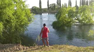 PONIENDO A PRUEBA REEL SHIMANO FX 4000 Y CAÑA WATERDOG SUNFIRE [upl. by Reinwald468]